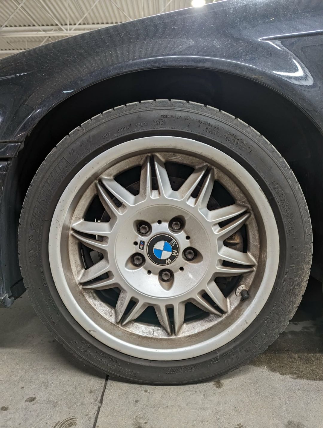BMW M3 E36 — dirty wheel before exterior detail
