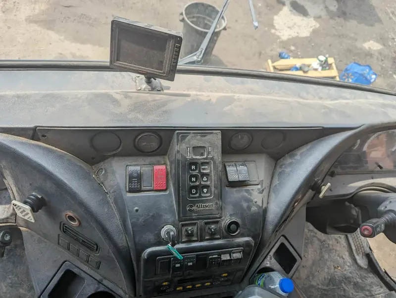 Heavy truck dashboard — grime and dust before interior detail